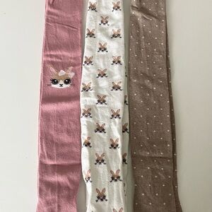 H&M Brown, White, and Pink Spring/Easter Tights Set